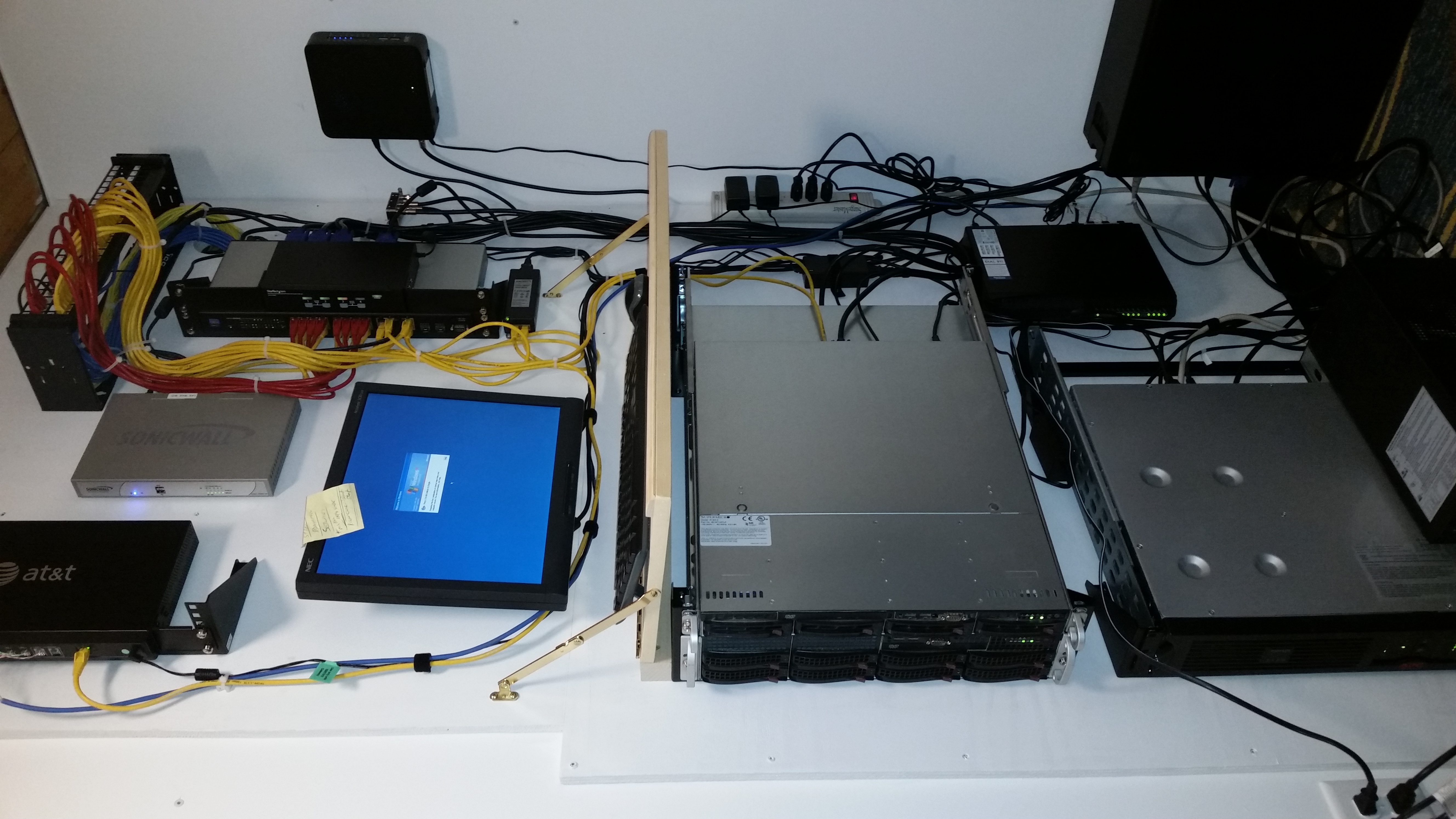 NetWerks wall-mount rack server installation maximizing a tight server room