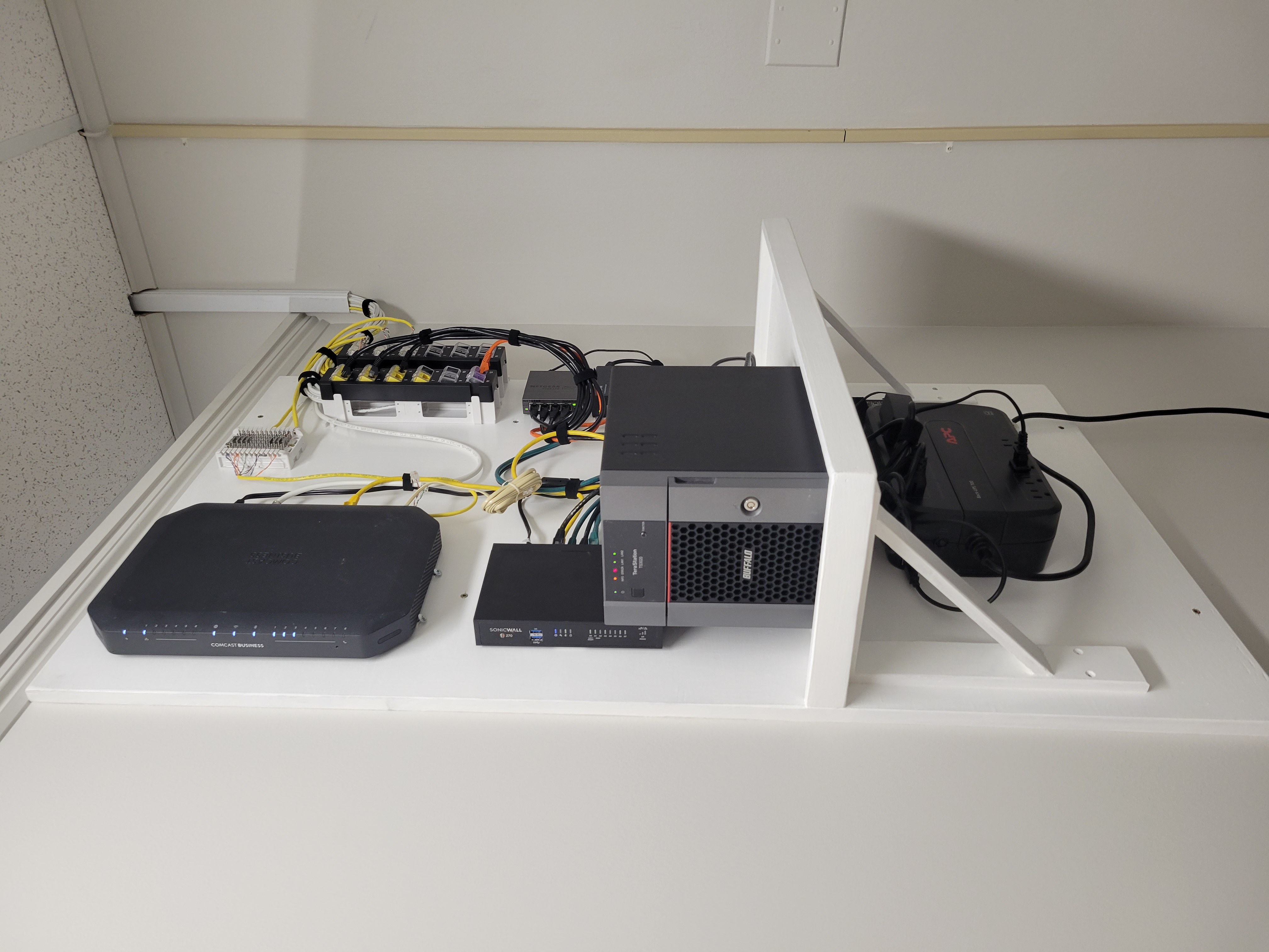 Completed small business network installation on custom NetWerks shelving