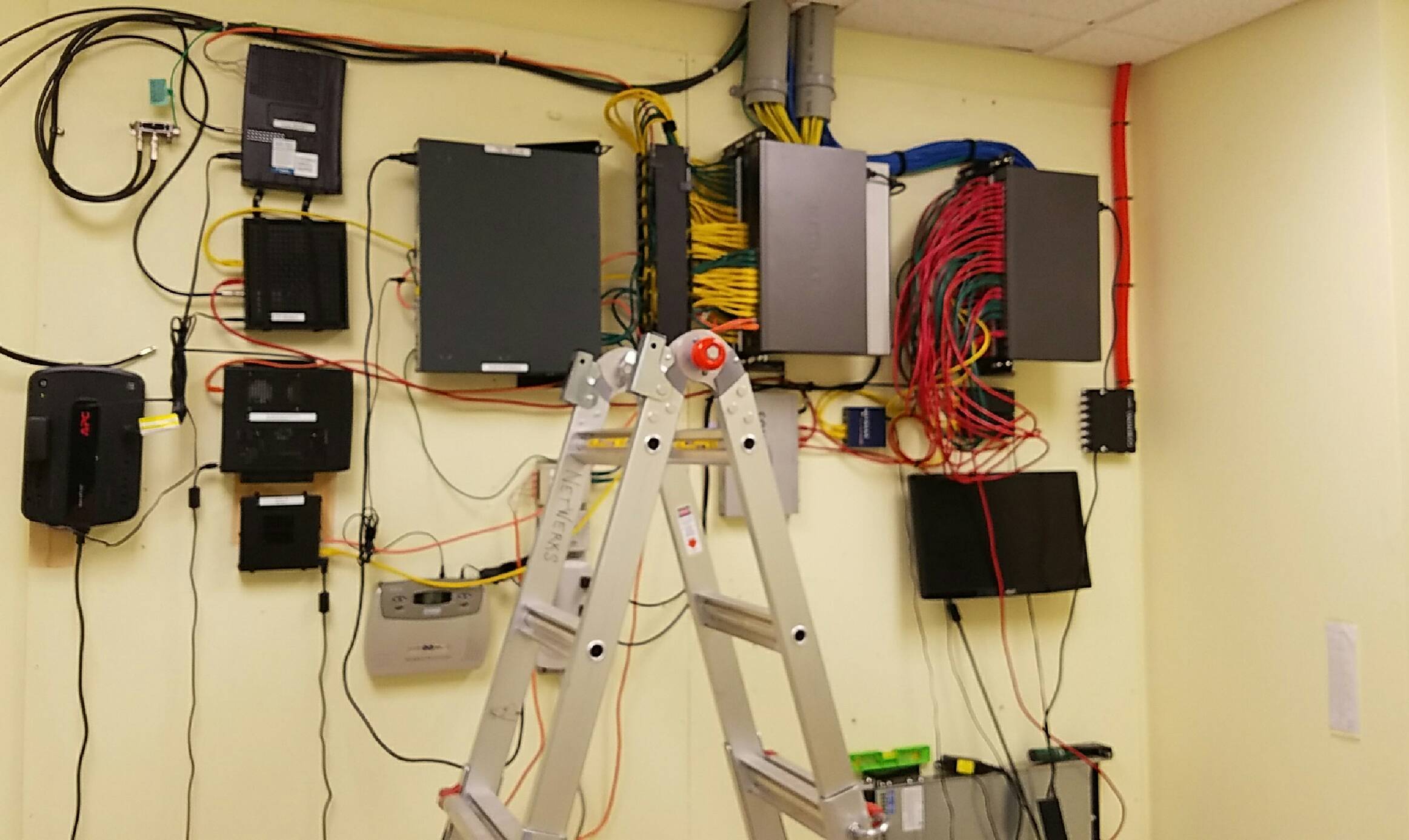NetWerks completed wall-mounted network installation in mixed-use data closet